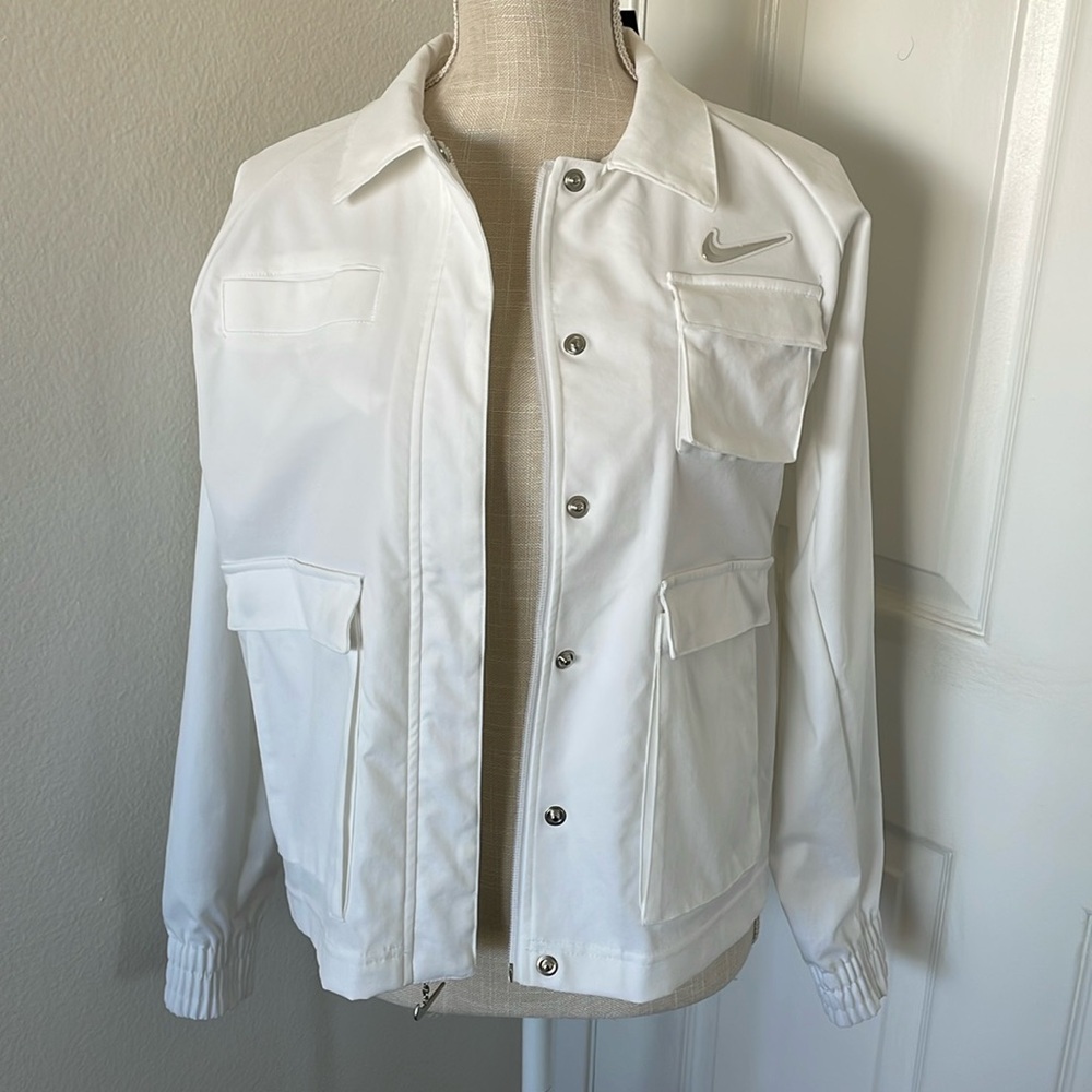 Nike white cargo woven jacket